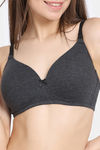 Rosaline Padded Non Wired 3/4th Coverage T-Shirt Bra - Black Beauty — thumbnail 4